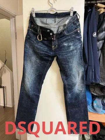 DSQUARED 다크 블루 스트레이트 핏 데님