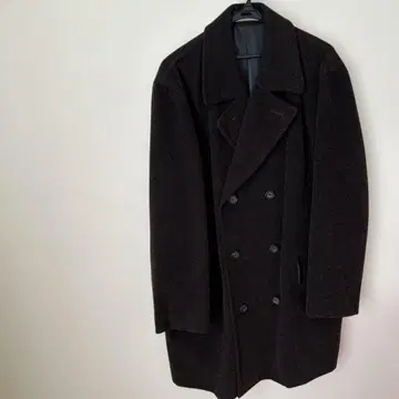 23 HOMME 울 더블 브레스트 코트 48 사이즈 다크 브라운
