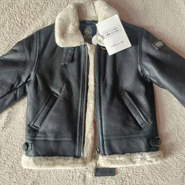 [택 포함] BOSS 보스 점퍼 천연 가죽 무스탕 자켓 키즈 M