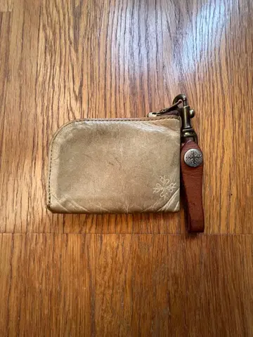 가죽 코인 케이스 베이지