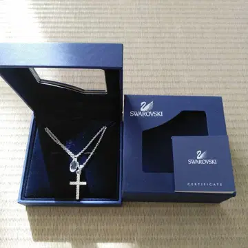 [ 새상품급 ] SWAROVSKI 2연 크로스 목걸이