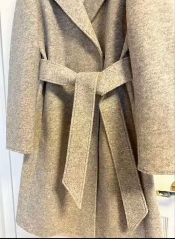 그레이 울 혼방 롱 코트