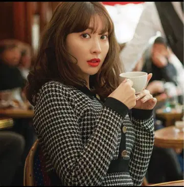 Her lip to 니트 드레스 니트 원피스 하운드투스 체크 홀리데이 M