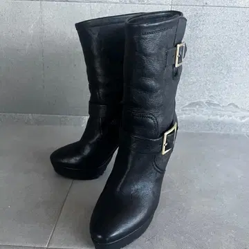 지미추 부츠 무스탕 플랫폼 부츠