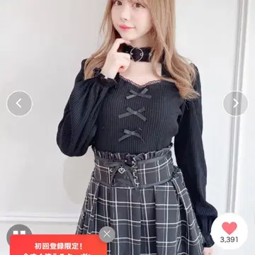 [ MA*RS ] 하트 벨트 골지 상의 - BLK/BLK size-F