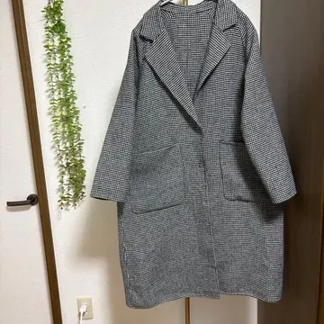 #롱코트 #포켓 #GLOBAL WORK #체크 무늬 #하운드투스