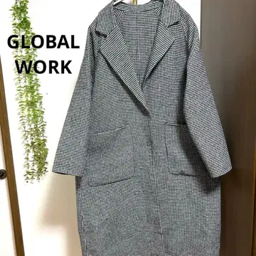 #롱코트 #포켓 #GLOBAL WORK #체크 무늬 #하운드투스