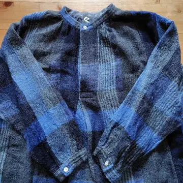 내추럴 랜드리 울 체크 무늬 셔츠 원피스