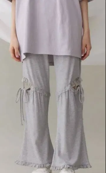 merry jenny 레이스 컷 프릴 리브 팬츠