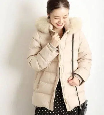 IENA P/타프타 숏 다운 코트 베이지 38