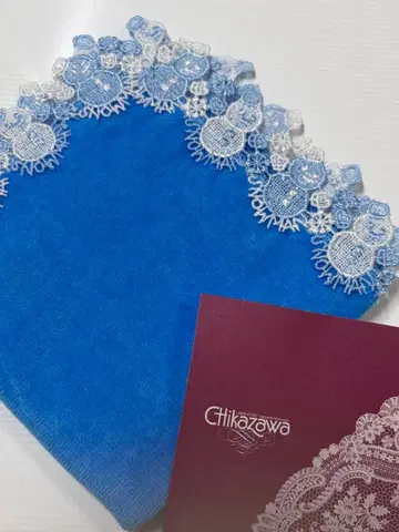 친자와 레이스 타월 손수건 스노우맨 파랑