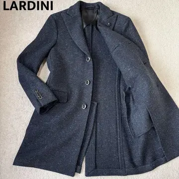 새상품급 라르디니 제냐 원단 체스터 코트 부토니에르 네이비 48