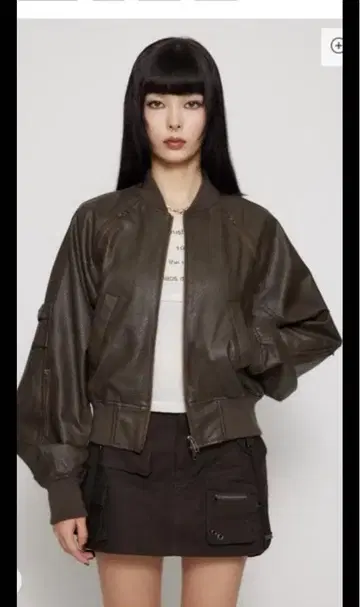 LAGUA GEM 가죽 자켓 브라운