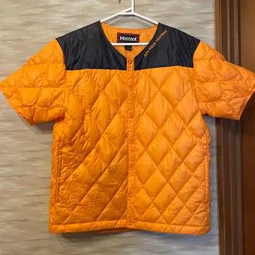 Marmot 오렌지 퀼팅 다운 자켓