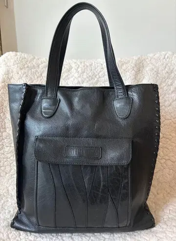 [ 고품질 ] 이비자 토트백 핸드백 스티치 가죽 A4 가능 숄더 블랙