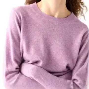 유니클로 캐시미어 크루넥 스웨터 퍼플 미개봉 XL