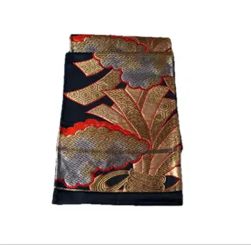 골드 컬러 구름 무늬 후쿠로 오비