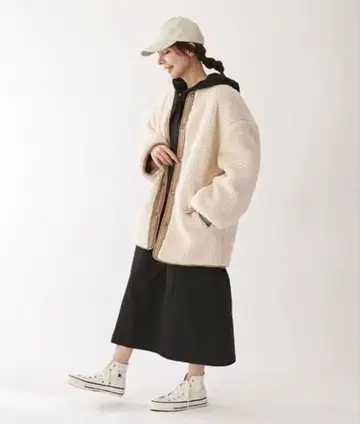 미사용 새상품 쁘띠마인 모녀 커플룩 세트 리버서블 보아 코트 성인용