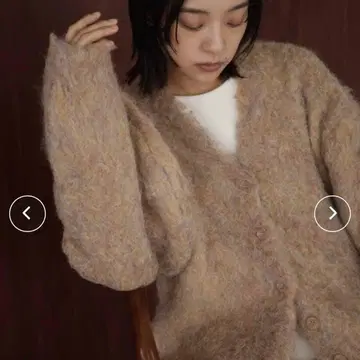 hellam / 믹스 샤기 V넥 가디건