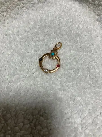 TOUS 골드 컬러풀 스톤 참