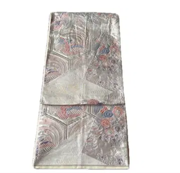 실버 학과 꽃 자수 후쿠로 오비