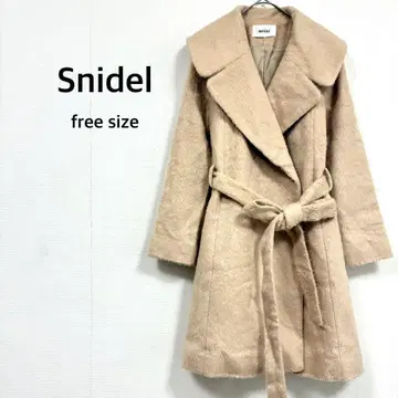 [ 스나이델 ] 코트 F 베이지 가운 샤기 울 혼방 데이트 새상품급