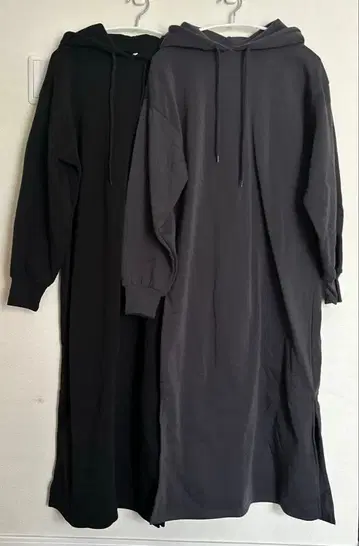 새상품 여성용 M 긴팔 후드티 롱 원피스 속기모 2