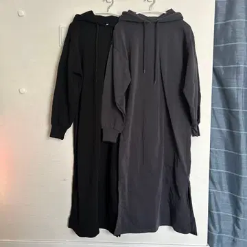 새상품 여성용 M 긴팔 후드티 롱 원피스 속기모 2