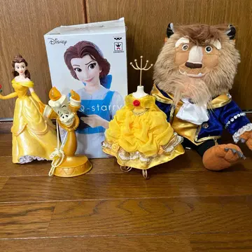 디즈니 벨 미녀와 야수 피규어 봉제 인형 세트 라이트