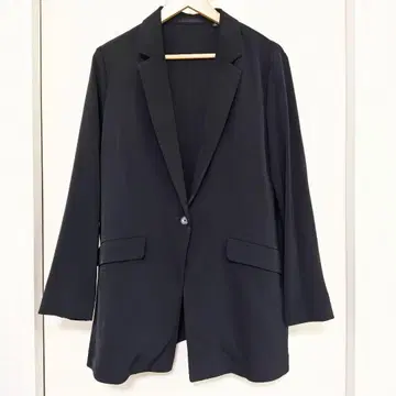 유니클로 드레이프 롱 테일러드 자켓 블랙 XL