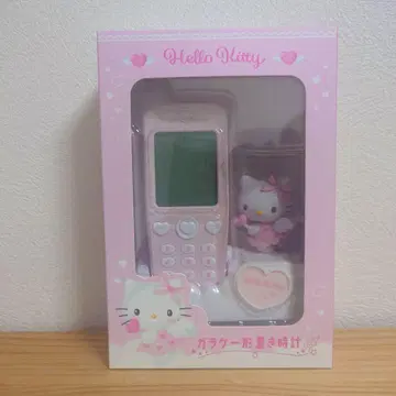 헬로키티 산리오 폴더폰 모양 탁상시계 키티