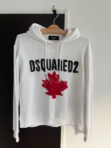 DSQUARED2 후드 부착 후드티 화이트