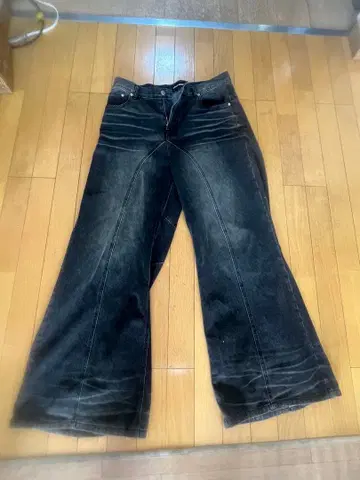 GALLIS ADDICTION 블랙 와이드 팬츠