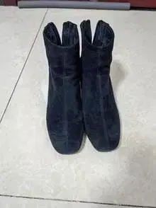 다크 블루 사이드 고어 부츠 스웨이드