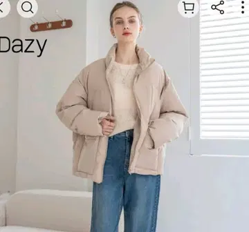 미사용 Dazy 베이지 오버 사이즈 다운 자켓 가을/겨울 추천
