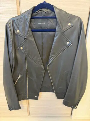 SIMPLEITE 블랙 더블 라이더 자켓