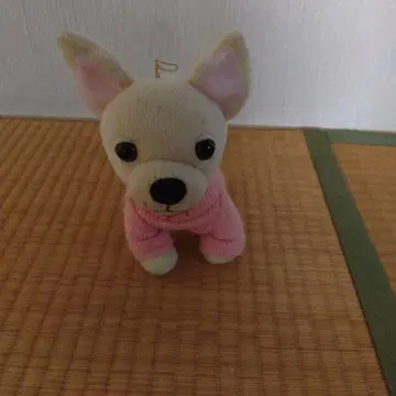 강아지 봉제 인형 핑크 스웨터