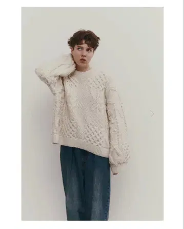 미사용 새상품 machatt 마차트 케이블 핸드 니트 아이보리