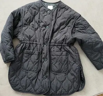 새상품급 LEPSIM 리프심 블랙 퀼팅 자켓 2way 코트