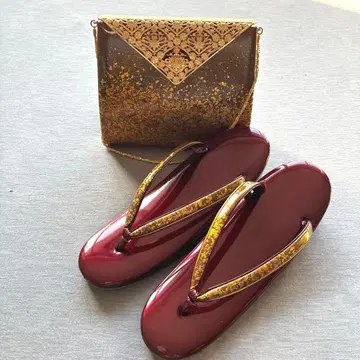 성인식 조리 백 세트 크림슨 x 금 포멀 일본 정통의상 소품