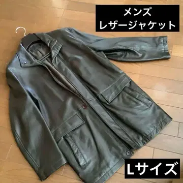 남성용 가죽 하프 코트 다크 브라운