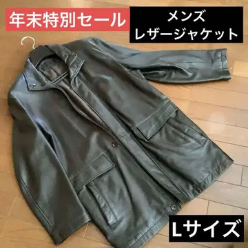 남성용 가죽 하프 코트 다크 브라운