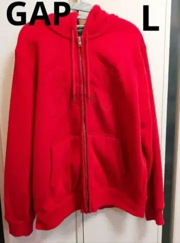 GAP 플리스 안쪽 후드티 L 사이즈 빨간색 갭 후드티