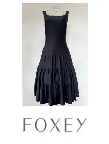 FOXEY 폭시 니트 티어드 원피스 블랙 40
