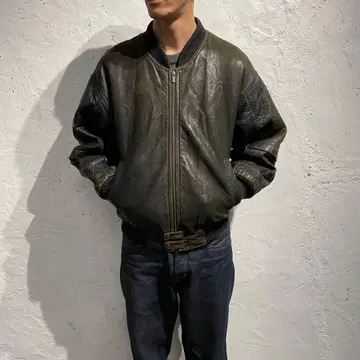 90s 빈티지 라무 가죽 자켓 MA-1 봄버 자켓