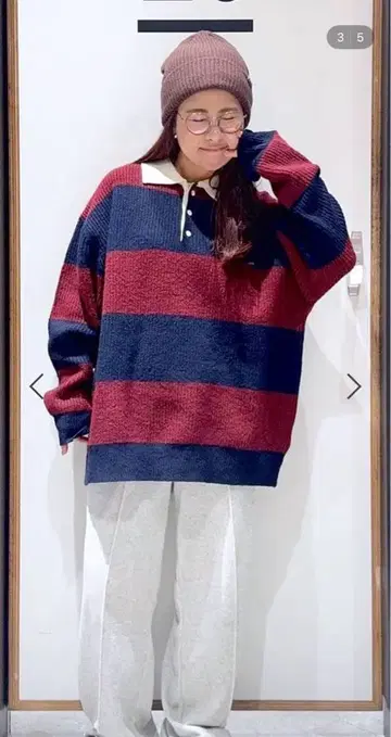 니코앤드 와이드 보더 라거 니트 풀오버