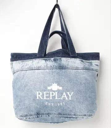 미사용 새상품 REPLAY 데님 토트백