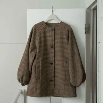 lawgy raglan sleeve check midi outer