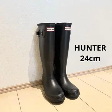 [ HUNTER ] 레인부츠 장화 24cm 블랙 블랙