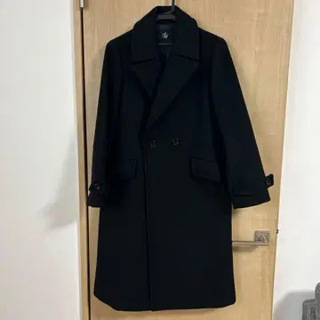 FW 블랙 체스터 코트 더블 버튼